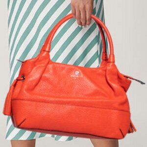KATE SPADE Orange Leather Stevie Southport Avenue Flame Satchel